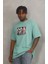 Unisex Oversize Baskılı Bisiklet Yaka T-Shirt 1