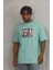 Unisex Oversize Baskılı Bisiklet Yaka T-Shirt 2