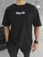 Unisex Bisiklet Yaka Baskılı Oversize T-Shirt 2