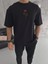 Unisex Bisiklet Yaka Baskılı Oversize T-Shirt 1