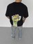 Unisex Bisiklet Yaka Baskılı Oversize T-Shirt 2