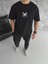 Unisex Bisiklet Yaka Baskılı Oversize T-Shirt 1