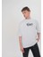 Unisex Bisiklet Yaka Baskılı Oversize T-Shirt 1