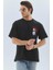 Unisex Oversize Baskılı Bisiklet Yaka T-Shirt 1