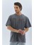 Unisex Oversize Taşlı Bisiklet Yaka T-Shirt 3