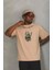 Unisex Oversize Baskılı Bisiklet Yaka T-Shirt 3