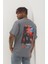 Unisex Oversize Baskılı Bisiklet Yaka T-Shirt 3