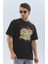 Unisex Oversize Baskılı Bisiklet Yaka T-Shirt 1