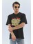 Unisex Oversize Baskılı Bisiklet Yaka T-Shirt 3