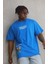 Unisex Bisiklet Yaka Baskılı Oversize T-Shirt 2