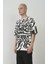 Unisex Baskılı Bisiklet Yaka Oversize T-Shirt 1