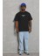 Unisex Oversize Baskılı Bisiklet Yaka T-Shirt 3