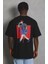 Unisex Oversize Baskılı Bisiklet Yaka T-Shirt 3