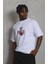 Unisex Oversize Baskılı Bisiklet Yaka T-Shirt 1