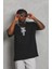 Unisex Oversize Baskılı Bisiklet Yaka T-Shirt 2