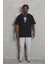 Unisex Oversize Baskılı Bisiklet Yaka T-Shirt 3
