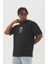 Unisex Oversize Baskılı Bisiklet Yaka T-Shirt 2