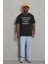 Unisex Oversize Baskılı Bisiklet Yaka T-Shirt 3