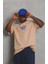 Unisex Oversize Baskılı Bisiklet Yaka T-Shirt 1