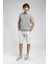 Mules Erkek %100 Pamuk Polo Yaka T-Shirt Gri 1