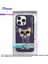 iPhone 15 Pro Max Uyumlu 3D Gözlük Zincir Mor Köpek Nakış İşlemeli Kabartmalı Cool Glasses Kılıf 5