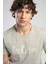 New Drawing Erkek %100 Pamuk O Yaka T-Shirt Haki 5