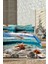%100 Pamuk Ranforce Çeyizlik Luxury 5d Dijital Çift Kişilik Nevresim Takımı Deep Sea 1