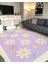 Lofy Halı Papatya Desenli Mor Çocuk Odası Halısı Yıkanabilir 120X180 2