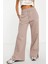 Phoenix Fleece Wide High Rise Sweatpants Kadın Yüksek Bel Yırtmaçlı Geniş Paça Eşofman Altı Bej 1