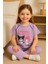 Kız Çocuk Kuromi My Melody Baskılı Takım (Siyah-Mavi-Lila) - Rahat Günlük Giyim - 3-6 Yaş 2