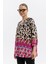 %100 Viskon Desen Geçişli Oversize Bluz – Leopar & Geometrik Desen 4