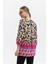 %100 Viskon Desen Geçişli Oversize Bluz – Leopar & Geometrik Desen 6