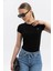 Göğüste Metal Fiyonk Detaylı Cloudtouch Premium Bisiklet Yaka Kısakol T-Shirt 3