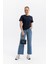 Bisiklet Yaka Pamuklu Normal Fit Basic Kısakol T-Shirt Lacivert 2