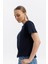 Bisiklet Yaka Pamuklu Normal Fit Basic Kısakol T-Shirt Lacivert 3