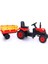 Pedallı Oyuncak Kırmızı Römorklu Traktör Pedallı Araba 1