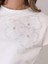 Çiçek Detaylı Dantel Inci ve Boncuk Işlemeli Pamuklu Tshirt 2
