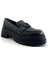 2353003 Günlük Hakiki Deri Bayan Ayakkabı-Siyah 1
