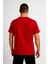 Trend Kapında The North Face Bisiklet Yaka Tshirt Kırmızı 1