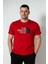 Trend Kapında The North Face Bisiklet Yaka Tshirt Kırmızı 3