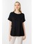 Kısa Kol Sıfır Yaka Bluz-Siyah 2