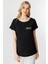 Cep Detaylı Kısa Kol Bluz-Siyah 1