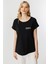 Cep Detaylı Kısa Kol Bluz-Siyah 2