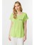 Cep Detaylı Kısa Kol Bluz-Yesil 2