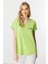 Cep Detaylı Kısa Kol Bluz-Yesil 3