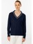 Gömlek Yaka Triko Bluz-Lacivert 2