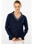 Gömlek Yaka Triko Bluz-Lacivert 3