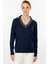 Gömlek Yaka Triko Bluz-Lacivert 4