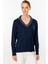 Gömlek Yaka Triko Bluz-Lacivert 5