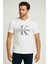 Trend Kapında Calvin Klein Bisiklet Yaka Tshirt Beyaz 1